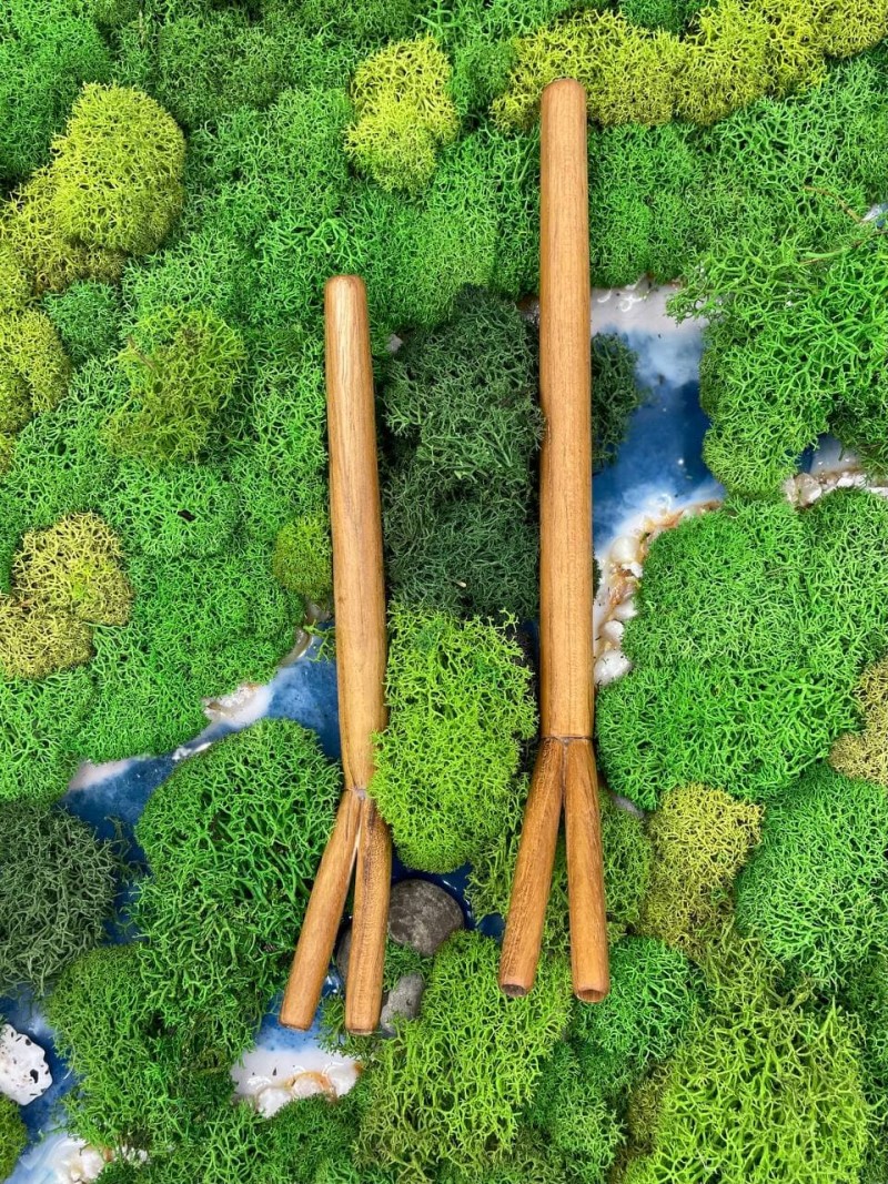 Двойная Тепи из тика, 14 см — трубка для Рапэ, Бали