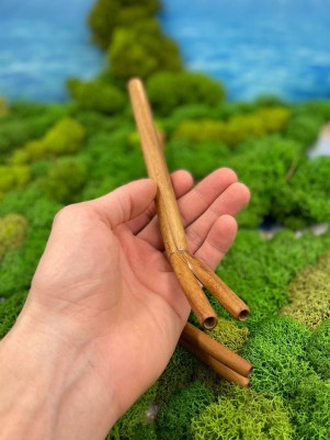 Двойная Тепи из тика, 14 см — трубка для Рапэ, Бали