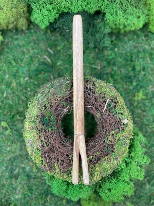 Двойная Тепи из светлого соно, 18 см — трубка для Рапэ, Бали