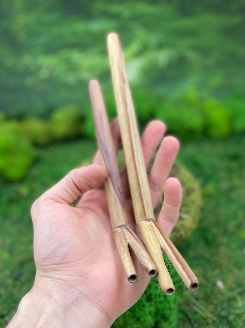 Двойная Тепи из светлого соно, 14 см — трубка для Рапэ, Бали