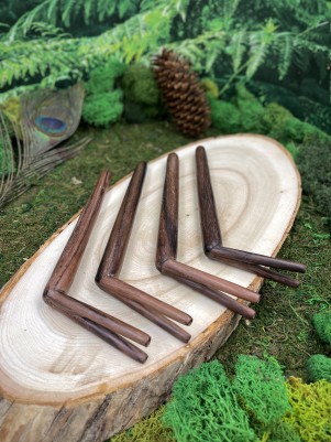 Двойная Тепи из тёмного соно, 18 см — трубка для Рапэ, Бали