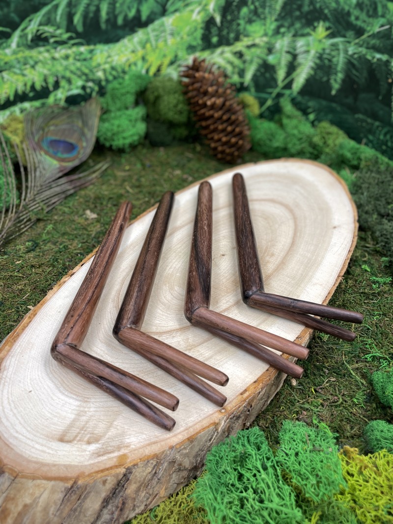 Двойная Тепи из тёмного соно, 18 см — трубка для Рапэ, Бали