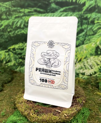 Рейши (Ganoderma lucidum), зерномицелий, 108 веган капсул, по 0,75 г.
