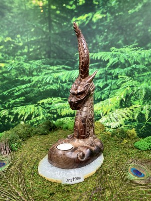 Подсвечник алтарный «Дракон ☥ 006» со скидкой (небольшие трещинки) | Ручная работа Бали