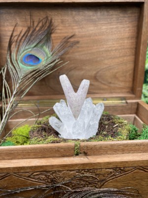 Трубка для Рапэ | Курипи из аметистовой крошки (V-форма)