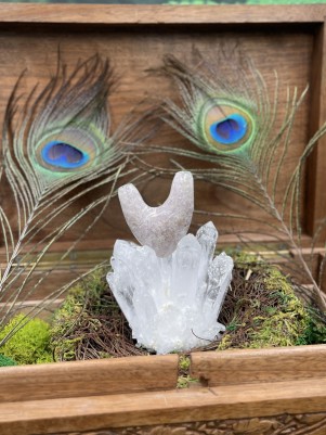 Трубка для Рапэ | Курипи из аметистовой крошки (U-форма)