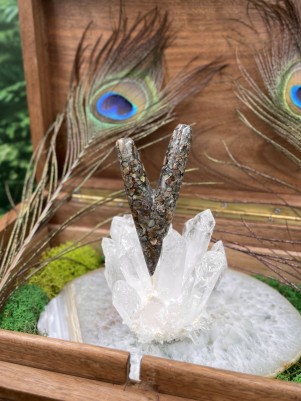 Трубка для Рапэ | Курипи из каменной крошки Brumbun (коричневый, V-форма)