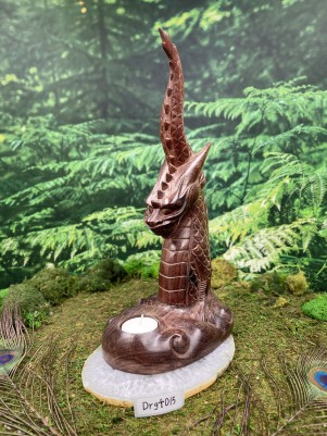 Подсвечник алтарный «Дракон ☥ 015» (с трещинкой, со скидкой) | Ручная работа Бали