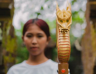 Посох "Gold Dragon" — Золотой Страж | Ручная работа Бали