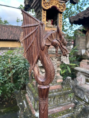 Посох Дракон "Хранитель Прозрения" с Аметистом во лбу