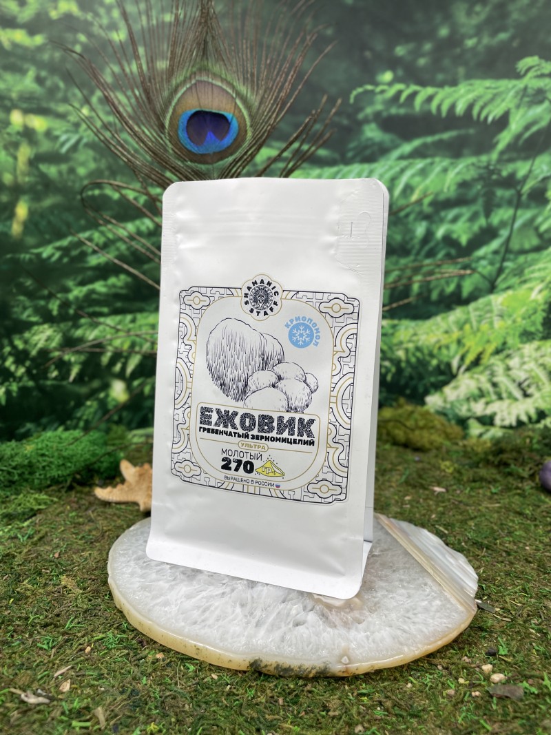 Ultra, Ежовик гребенчатый (Hericium erinaceus) Lion’s Mane (львиная грива) зерномицелий, 270 г.
