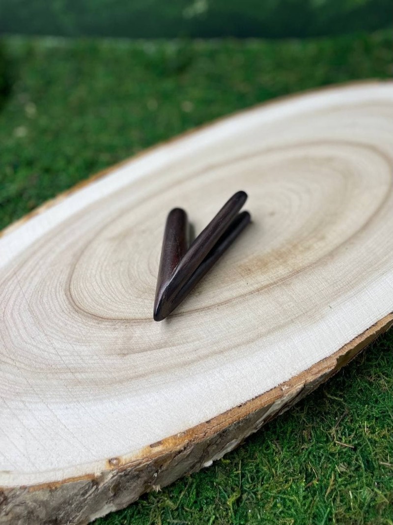 Двойная Курипи из дерева Эбен | Редкая трубка для Рапэ