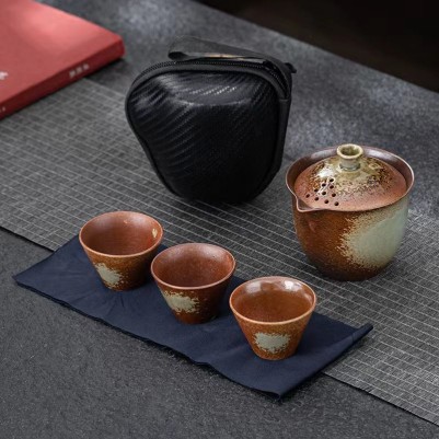 Гайвань Яобань ''Горелый Камень'' и 3 пиалы