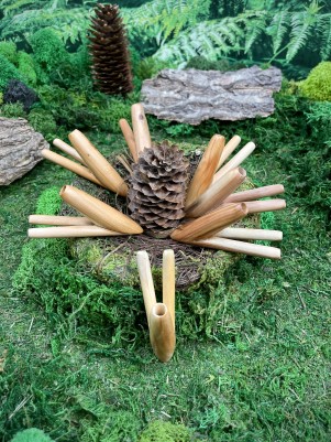 Двойная Курипи из дерева Чемара | Ароматная трубка для Рапе, Бали