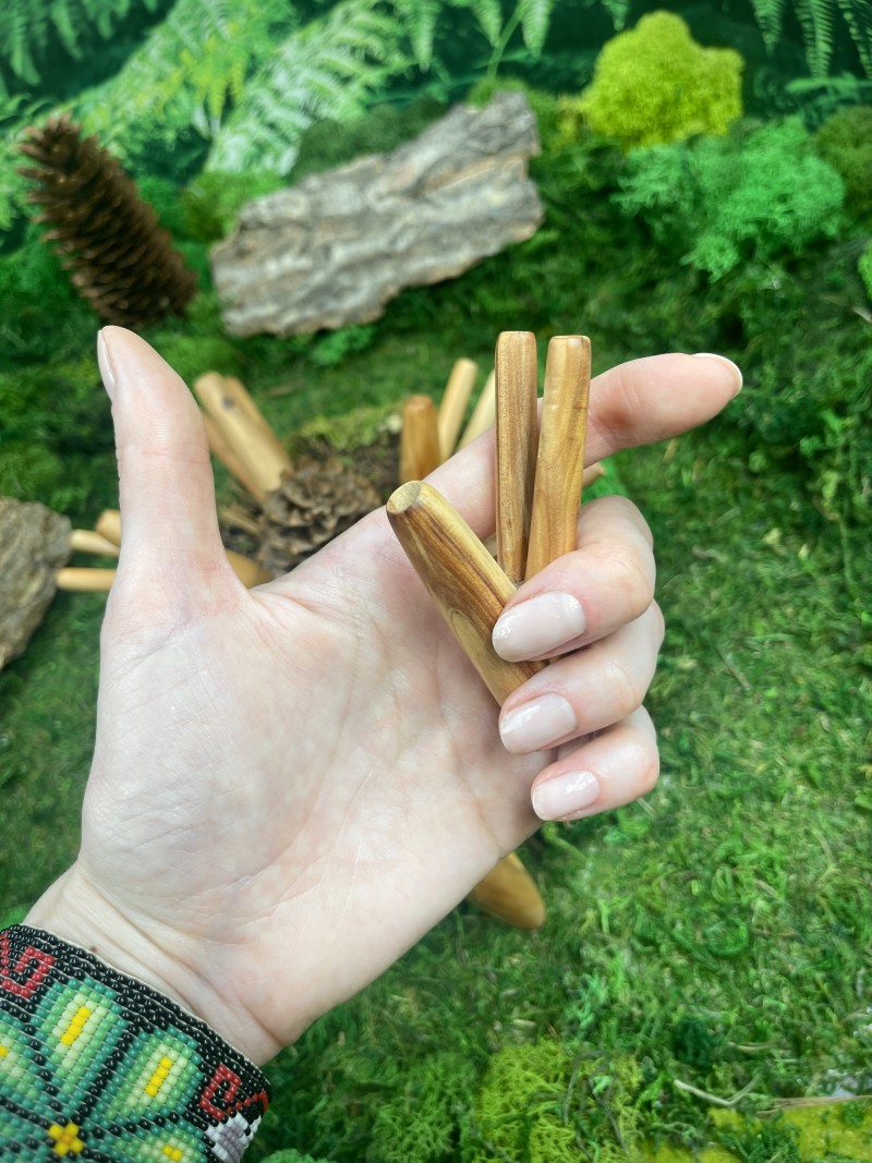 Двойная Курипи из дерева Чемара | Ароматная трубка для Рапе, Бали