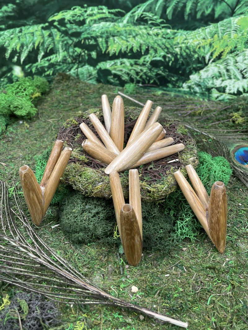 Двойная Курипи из тикового дерева | Редкая трубка для Рапе (Рапэ), Бали