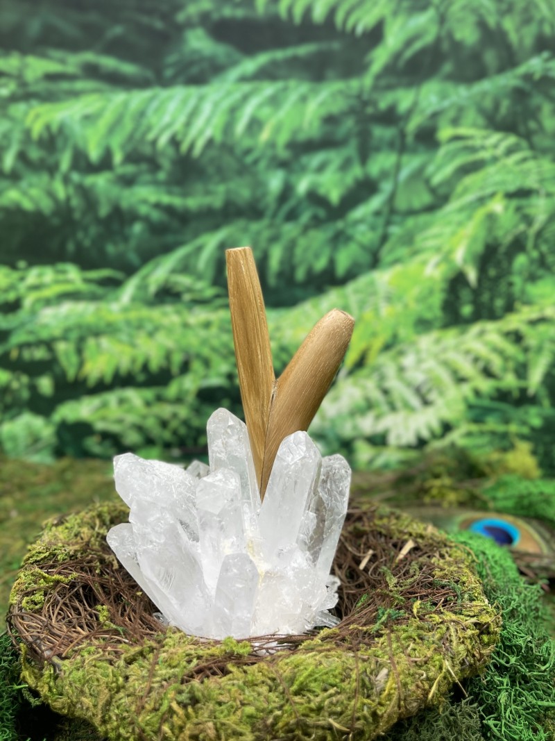 Двойная Курипи из тикового дерева | Редкая трубка для Рапе (Рапэ), Бали