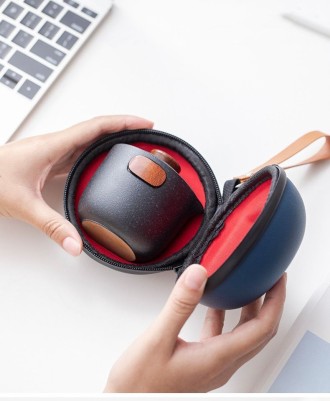 Гайвань керамическая и 3 пиалы - Чёрный с деревом