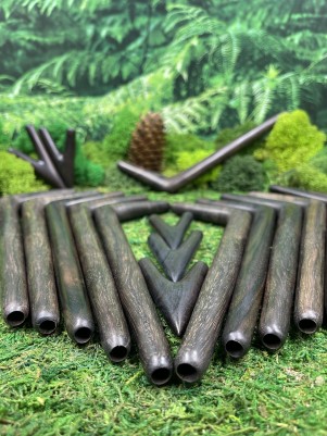 Тепи Single Block из эбена, 18 см — трубка для Рапе, Бали