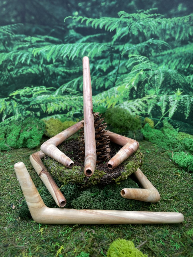 Тепи Single Block из Чемары, 18 см — трубка для Рапе, Бали