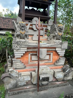 Трезубец (Тришула) с Аметистом ☥ I, из дерева Соно, ручная работа.