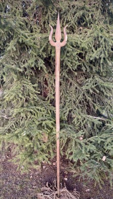 Трезубец (Тришула) с Аметистом ☥ III, из дерева Соно ручной работы.