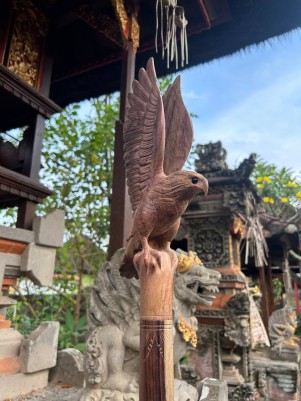 Посох Орёл, Голос Неба с Ониксом ☥ I, из дерева Соно ручной работы.