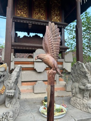 Посох Орёл, Голос Неба с Ониксом ☥ I, из дерева Соно ручной работы.