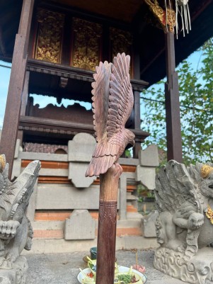 Посох Орёл, Голос Неба с Ониксом ☥ I, из дерева Соно ручной работы.