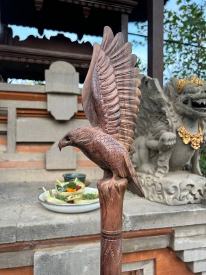 Посох Орёл с Ониксом ☥ II, из дерева Соно ручной работы.