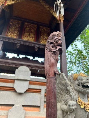 Посох Рангда ☥ I: Страж Перехода, с Аметистом, из дерева Соно ручной работы.