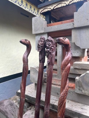 Посох Змей: Анаконда Аметистом ☥ I, из дерева Соно ручной работы.