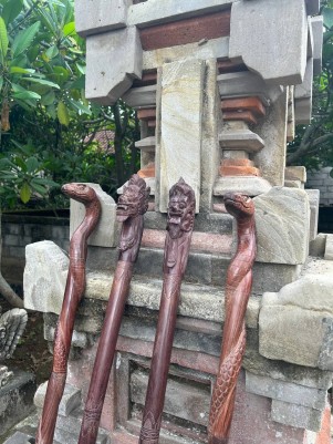 Посох Змей: Анаконда Аметистом ☥ I, из дерева Соно ручной работы.