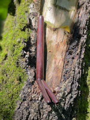 Двойная Тепи из тамаринда, 14 см — трубка для Рапэ, Бали