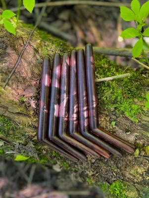 Двойная Тепи из тамаринда, 14 см — трубка для Рапэ, Бали