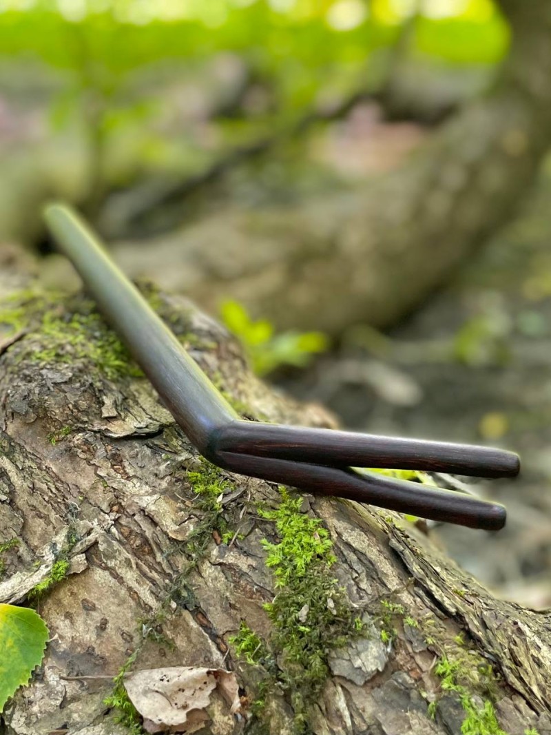 Двойная Тепи из тамаринда, 18 см — трубка для Рапэ, Бали