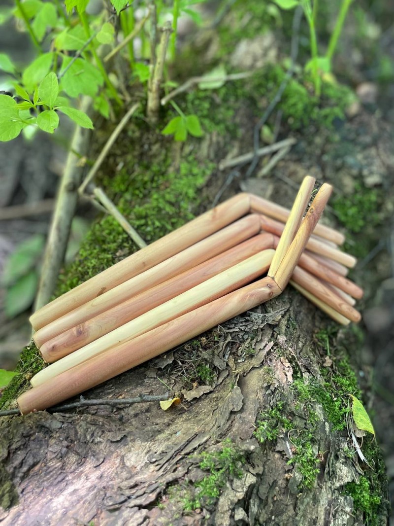 Двойная Тепи из чемары, 18 см — трубка для Рапэ, Бали